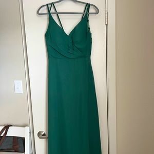 Azazie Thana Dark Green Long Dress